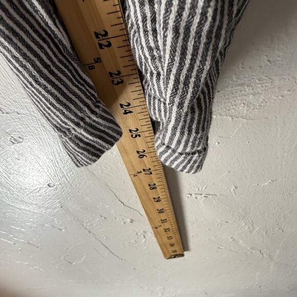 Old Navy Pants XL Linen Blend Drawstring Relaxed Trousers Pockets Stripe - Picture 6 of 9